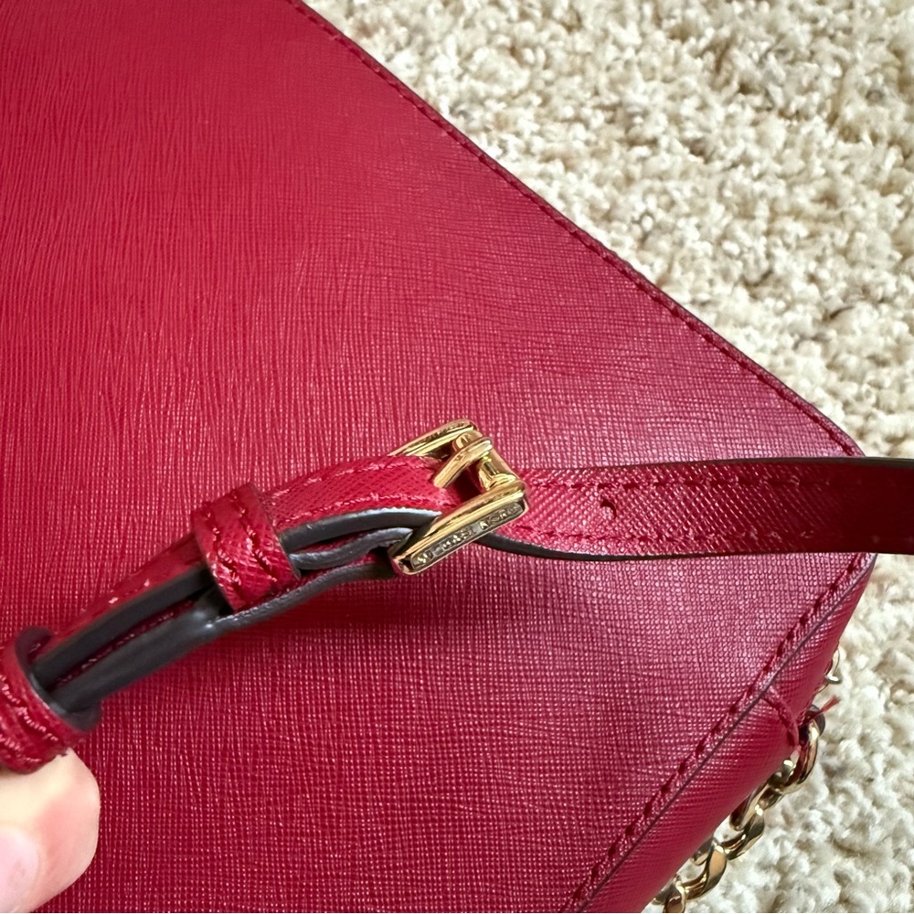 Michael Kors Red Leather Small Crossbody Bag - Picture 11 of 11